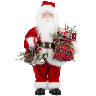 Uten Weihnachtsmann Figur, 30,5cm /12“ Santa Claus Figuren animierte Weihnachtsstern stehend Santa mit Geschenk und Weihnachtsbaum für Tischplatte Figur Ornamente Weihnachtsfeier