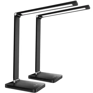 tectake Schreibtischlampe Novaly,inklusive USB-Anschluss,schwarz , Kunststoff , LED integrated , 11x37.5x33.5 cm , Lampen & Leuchten, LED Beleuchtung, LED-Tischlampen