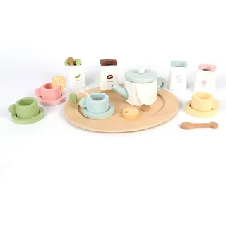 Kinderküchenzubehör Teeservice , Multicolor , Holz , 25.7x8x21.8 cm , Spielzeug, Kinderküchen