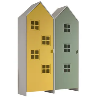Vipack Kleiderschrank Set Casami Bruges 115,2 x 171,3 x 37 cm Weiß/Gelb/Grün
