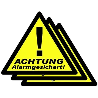 Indexa Warnaufkleber Achtung Alarmgesichert 3 St. (B x H) 85 mm x 70 mm