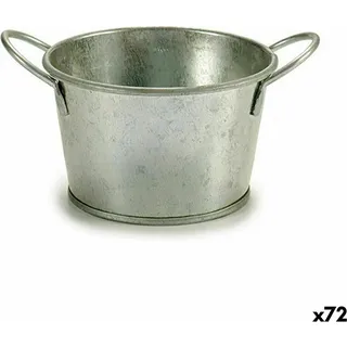 Blumentopf Ibergarden Silberfarben Zink Würfel 17,8 x 8 x 12,3 cm (72 Stück)