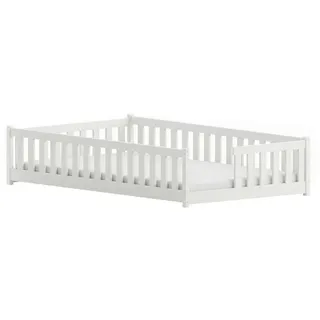 Kids Collective Jugendbett Bodenbett 120 x 200 cm Kiefer massiv weiß