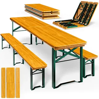 Bierzeltgarnitur 3-tlg 220x50x75cm klappbar