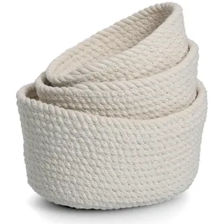 Korbset , Textil , 3-teilig , oval , 24x17x13 cm , Ordnen & Aufbewahren, Körbe, Dekokörbe