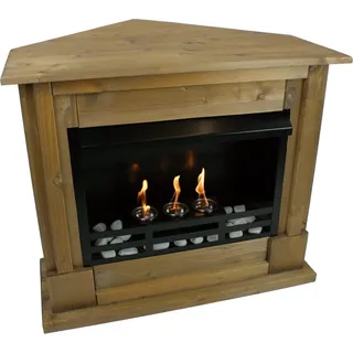 Gelkamin Ethanolkamin Kaminofen Eckkamin Rafael Premium - Eiche - Braun
