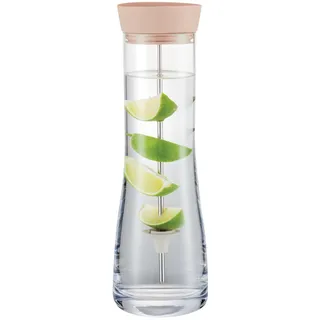 blomus Wasserkaraffe DRIWA | Glaskaraffe aus Glas mit Deckel-Ausgießer und Fruchtspieß | 1 l | Farbe Rose Dust