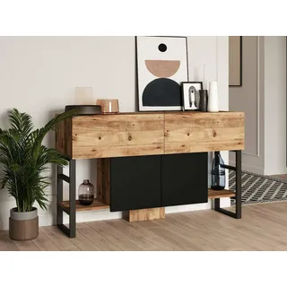 Dmora - Konsolentisch Helene, Tisch, Eingangskonsole, Regal, 139x43 h84 cm, Eiche