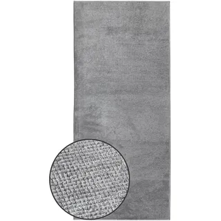 KARAT Premium Teppichläufer gewebt - 80 x 200 cm, Silber - Flauschiger Baumwoll Teppich - Läufer für Küche, Flur & Wohnraum - Flurläufer Küchenläufer Flurteppich (Azade)