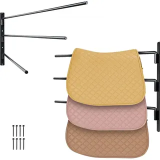 Wandmontiertes Sattelgestell, Drei Ebenen, Schwenkbares Design, Platzsparend, Robuste Materialien.