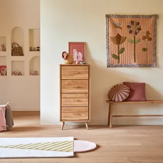 Kort - Hohe Kinderkommode aus massivem Teakholz