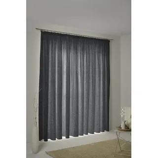Vorhang WIRTH "Toco-Ranke" Gr. 5, grau (anthrazit), B:270cm H:245cm, Chenille, Polyacryl, Polyester, Gardinen, Vorhang