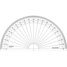 GX216G Grad-Winkelmesser (1/2-Kreis, Transparent