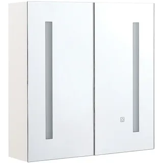 Beliani 60 cm weiß/silber mit LED