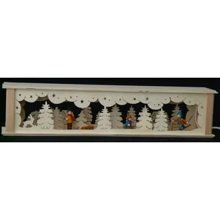 Schwibbogenerhöhungen beleuchtet mit Winterkinder in Farbe b x h= 52x10cm NEU