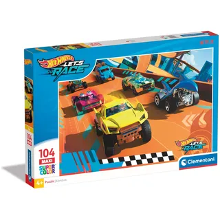 CLEMENTONI Jigsaw Puzzle Super Color Maxi Hot Wheels 104pcs. 2D Puzzles