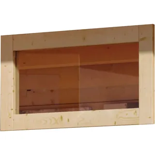 Karibu Saunafenster Klarglas Verpackt Naturbelassen 4 x 122 x 42 cm