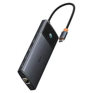 Baseus Metal Gleam II 10in1 HDMI USB-A USB-C RJ45 SD/TF Hub - Gray USB-Hubs