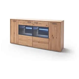 Livetastic Sideboard , Eichefarben , Metall , Asteiche , furniert, massiv , 10 Fächer , 184x90x44 cm , Made in Eu , Beimöbel erhältlich , Kleinmöbel, Kommoden, Sideboards
