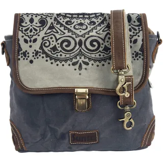Sunsa Damen Umhängetasche. Mittlerer Messenger Tasche. Canvas/Leder Handtasche. Klein Crossbody Bag. Vintage Schultertasche. Geschenk Ideen für Frauen/Mädchen.