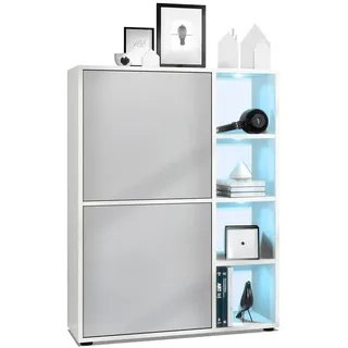 Vladon Highboard, Greige, Holzwerkstoff, 79x105.5x35.5 cm, Wohnzimmer, Kommoden & Sideboards, Highboards