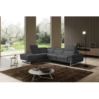 Egoitaliano Ecksofa »Candice, elegant, edel und bequem, erstklassiger Sitzkomfort, L-Form« inkl. 2 elektrischer Relaxfunktionen, Bedienung über Taste an Armlehne, schwarz