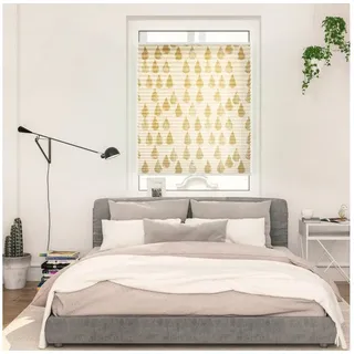 Lichtblick ORIGINAL »Plissee Klemmfix, ohne Bohren, blickdicht, Golden Drops - Gold« blickdicht freihängend, goldfarben
