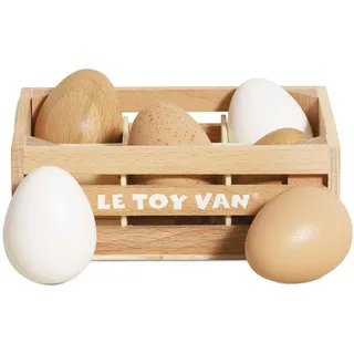 Le Toy Van - TV190 - Lernspiel für Kinder ab 2 Jahren, Schachtel mit 6 Holzeiern, Montessori-Spielzeug, ökologisches Spiel aus FSC-Holz und Farben auf Wasserbasis