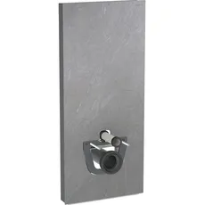 Geberit Monolith PLUS Sanitärmodul für Wand-WC, 114cm, Wasseranschluss hinten mittig, mit Anschlussstutzen, Farbe: Steinzeug Schieferoptik / Aluminium schwarzchrom