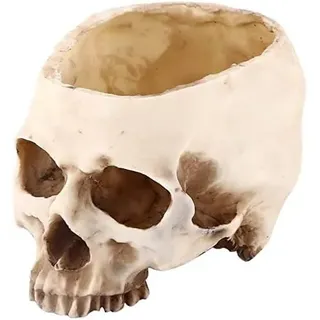 Moderne Harz Schädel geformte Kopf Design Blume Topf Pflanzer Container Dekoration Große Blumentopf