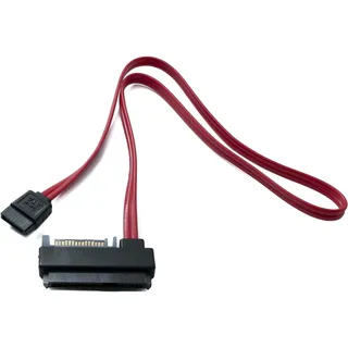 System-S SFF-8482 Kabel 50 cm SAS 29 Pin zu SATA 22 Pin 15+7 Adapter für Festplatte Motherboard