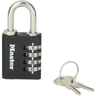 Master Lock 7641EURDBLK Zahlensschloss mit Sicherheitsnotschlüssel – für den Innenbereich, 78 x 40 x 16 mm