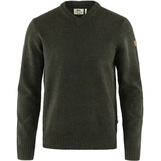 Fjällräven Övik V-Neck Sweater M, Herren - Wollpullover - oliv-dunkelgrün