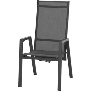 Siena Garden Savona Gartenstuhl 62,5 x 68 x 110 cm anthrazit/silber-schwarz klappbar