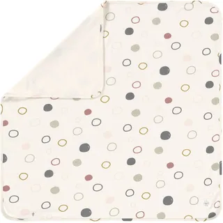 Lässig Baby Schmusedecke Kuscheldecke GOTS zertifiziert weich/Interlock Baby Blanket 80 x 80 cm Circles offwhite