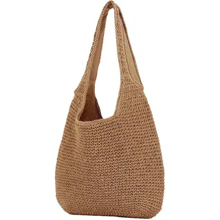 Yamobi Strandtasche Damen, gehäkelte Mesh Beach Bag, Damen Gehäkelte Tasche, Häkeltasche für den Sommer, ideal für Urlaub, Reisen, Strand