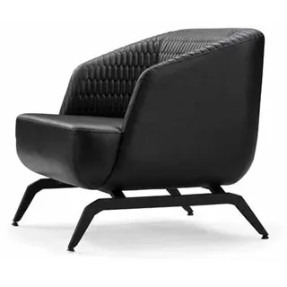 Moderner Schwarzer Loungesessel Designer Polstermöbel Textil Einsitzer