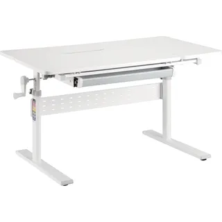 Wiltec Toboli Kinderschreibtisch verstellbar 100 x 60 cm, mitwachsender Schreibtisch für Kinder neigungs-/höhenverstellbar mit Schublade