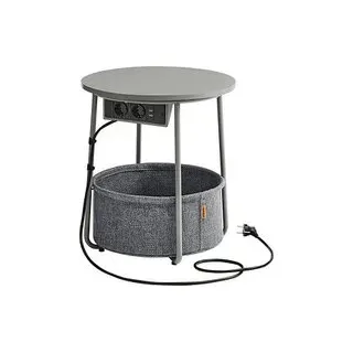 VASAGLE Beistelltisch rund Spanplatte grau 45,0 x 45,0 x 50,0 cm, 1 St.