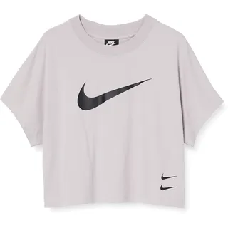 Nike Damen T-Shirt W NSW SWSH TOP SS, Silver Lilac/(Black), XL, CJ3764