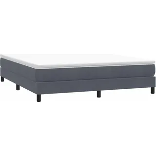 vidaXL Boxspringbett ohne Matratze Dunkelgrau 180x220 cm Samt - Grau