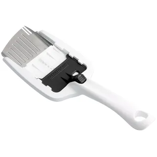 Fackelmann Käsehobel ARCADALINA, Käseschneider aus Edelstahl, Parmesanhobel mit Griff aus Kunststoff (Farbe: Schwarz/Weiß), Menge: 1 Stück