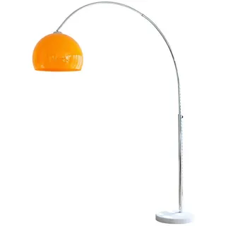 P & B Bogenleuchte , Silberfarben, Weiß , Kunststoff , rund , 155x208x40 cm , höhenverstellbar , Lampen & Leuchten, Innenbeleuchtung, Stehlampen, Bogenlampen