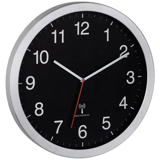 TFA Funk Wanduhr 40 cm 60.3545 silber