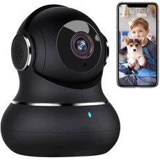 Little elf Überwachungskamera, Litokam 2K Babyphone mit Kamera mit Bewegungserkennung, Kamera Überwachung Innen mit Nachtsicht, 360°Hundekamera mit APP 2-Wege-Audio, WLAN Kamera für SD &Cloud-Speicher