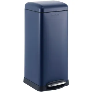 happimess HPM1007H Betty Retro-Mülleimer, 30 L, Step-Open-Mülleimer, fingerabdruckresistent, modern, minimalistisch, für Zuhause, Küche, Waschküche, Büro, Schlafzimmer, Bad, Dunkelblau (Denim Blue)