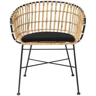 Livetastic Rattansessel , Naturfarben , Naturmaterialien , Rattan , Füllung: Schaumstoff , rund , 57x78x57 cm , Gartenmöbel, Gartensessel