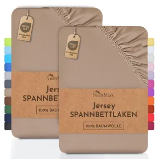 NatureMark Spannbettlaken Jersey 70 x 140 cm Sand 2 St.