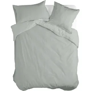 Basic Bettbezug Hellgrau 240 x 220 cm 100% Baumwolle Hergestellt in Europa - Hellgrau