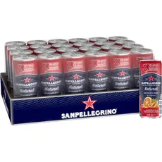 Sanpellegrino San Pellegrino Naturali Aranciata Rossa Orangen-Blutorangen-Limonade mit 10% Orangensaft und 5% Blutorangensaft (aus Konzentraten) 24er Pack (24 x 330ml) Einweg-Dosen